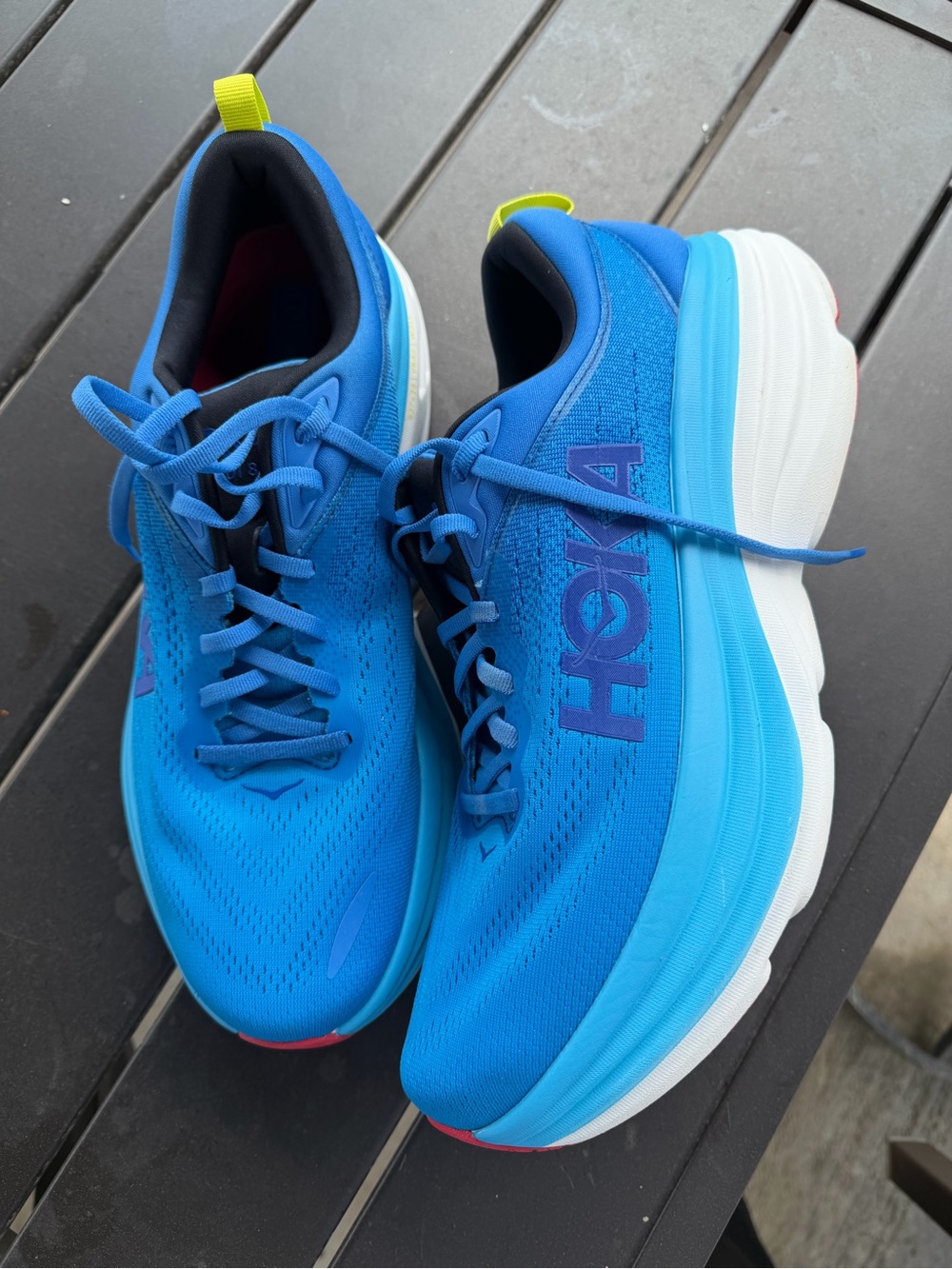 HOKA Bondi 8 Virtual Blue Swim Day Men’s 11.5 Running Shoes EUC